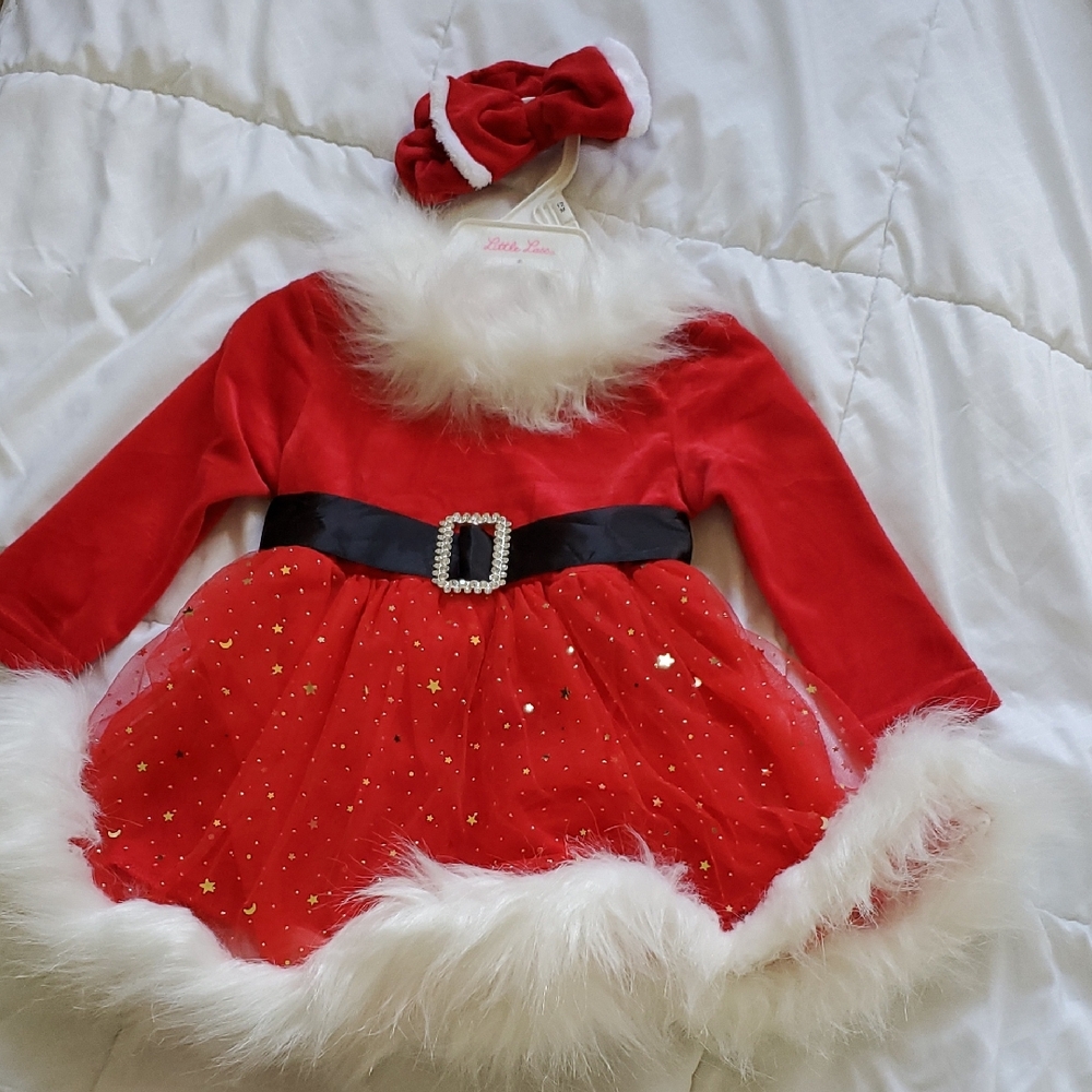 New 12M Red Santa Dress Costume for Kids